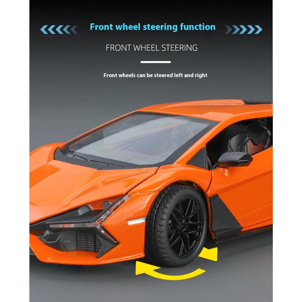 1/24 קנה מידה למבורגיני רוולטו גרסת מכונית רחוב מכונית ספורט סגסוגת מתכת דגם מכונית יצוקה צליל ואור צעצועי ילדים לבנים מתנות