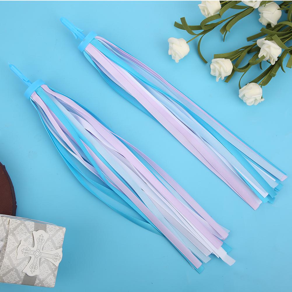 1 Par Fitas de Borla para Bicicleta Streamers de Guidão Criança Menino Acessórios para Bicicleta Scooter Azul Celeste