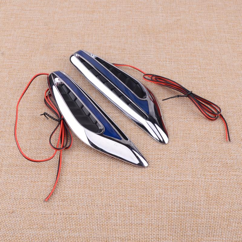 Universal Car Steering Fender LED Side Marker Light Turn Signal Lamps Shark Blade Blue