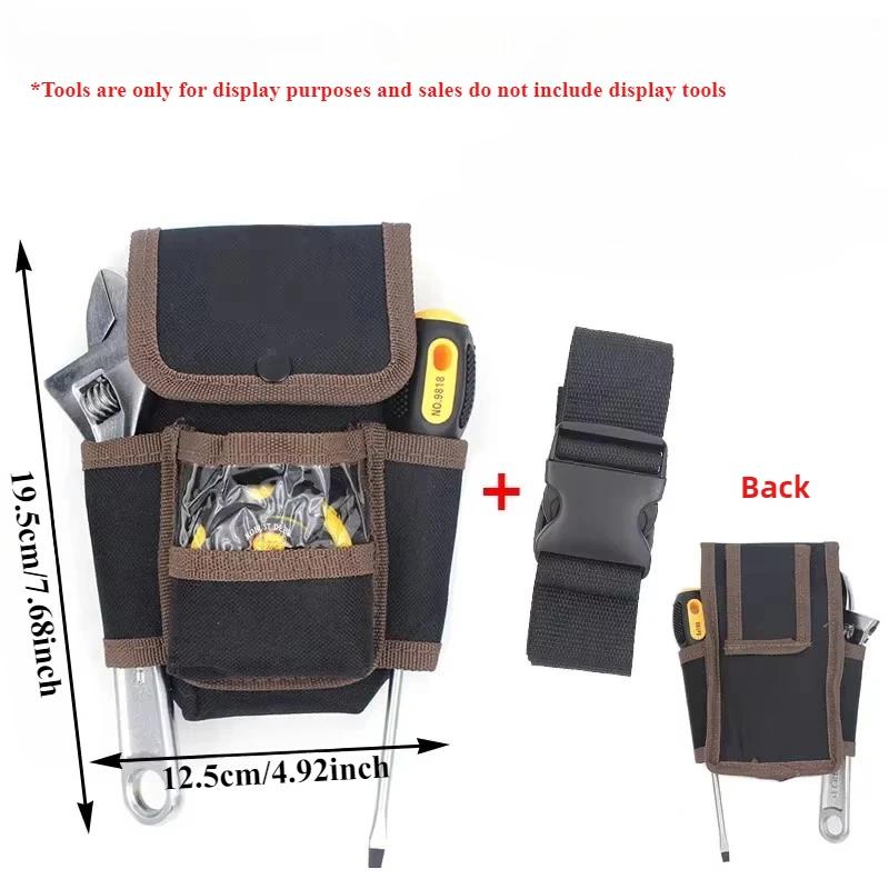 Portable Waist Tool Bag Durable Polyester Multifunction Pouch for Electrician Hardware Tools Storage