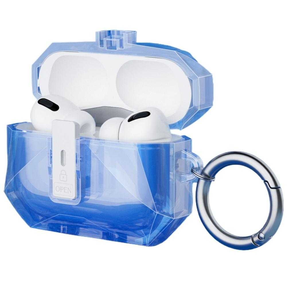For Airpods Pro 3 Transparent Crystal Bluetooth Earphone Case TPU Switch Lock Cover with Hook Anti-Scratch Protective Case