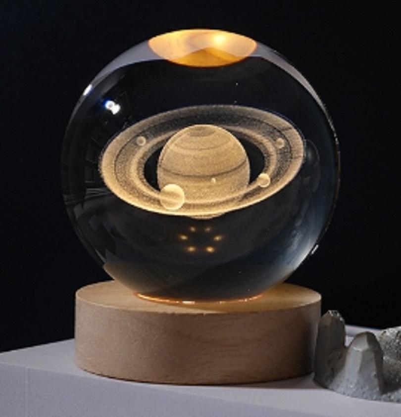 USB LED Night Light Galaxy Crystal Ball Lamp Planet Moon Lamp Home Decoration Gift With Switch