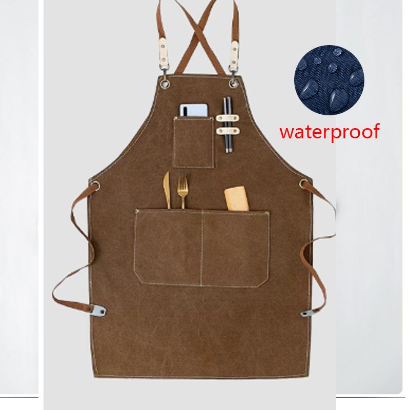 Baumwolle Wasserdicht Öl Leinenschürze Kaffee Milch Tee Laden Hüftschürze für Zuhause Küche Gartenarbeit Arbeit