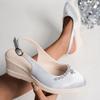 Women’s Wide-Fit Pointed-Toe Wedge Mary Jane Shoes with Adjustable Buckle Strap for Everyday Wear