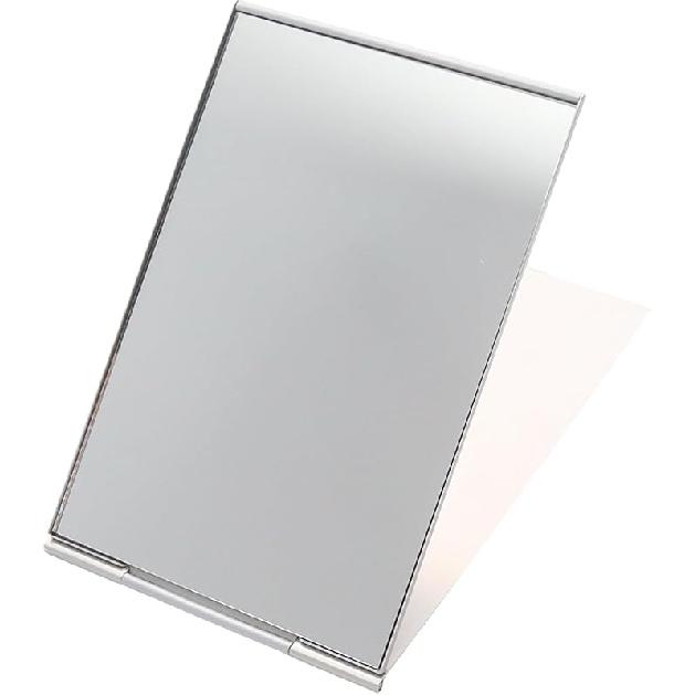 Portable Folding Mirror 4.5x3 Inch Ultra-Slim Aluminum Shell Compact Mirror for Travel Daily Work Business
