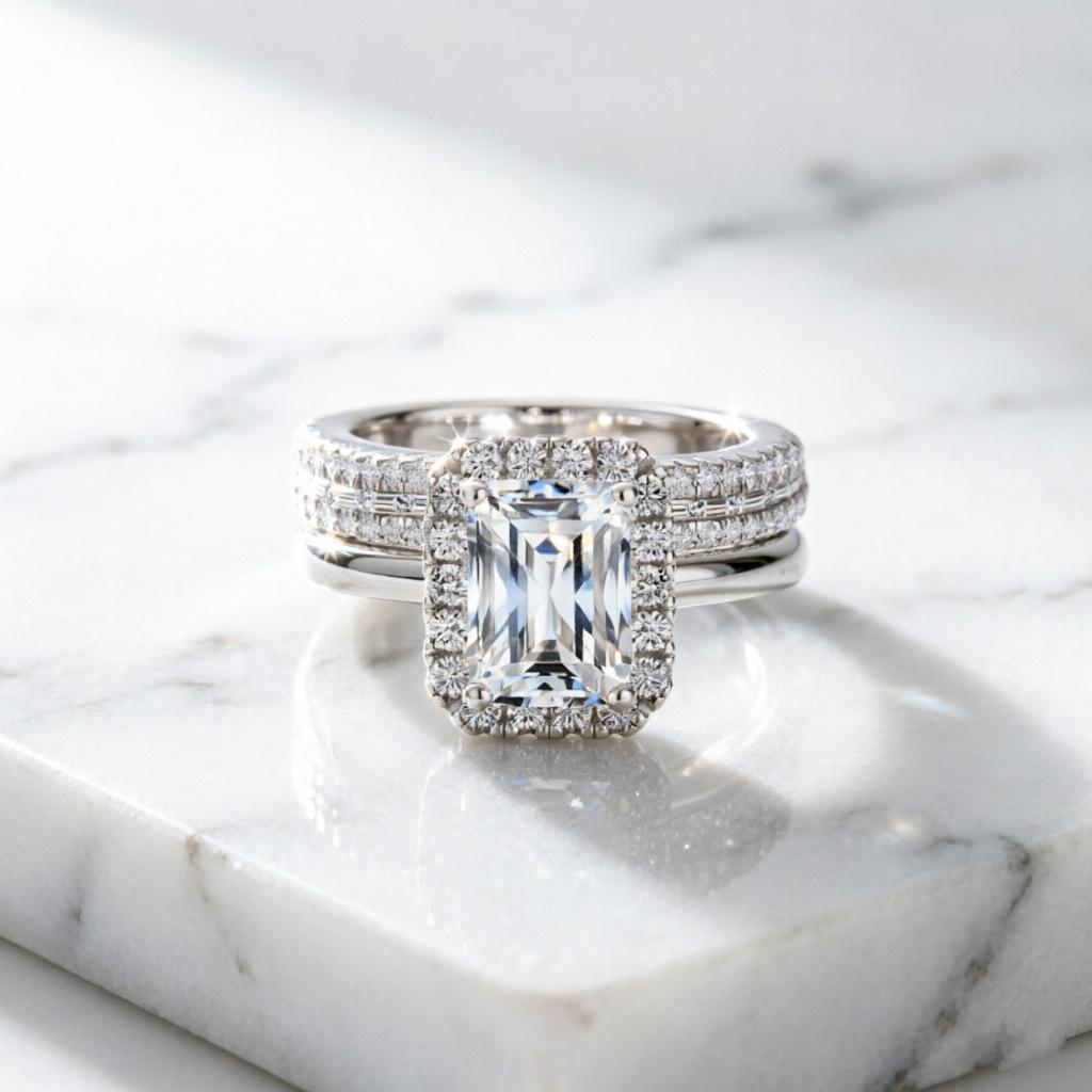 S925 Sterling Silver Ring Ladder Zircon Combination Ring Set