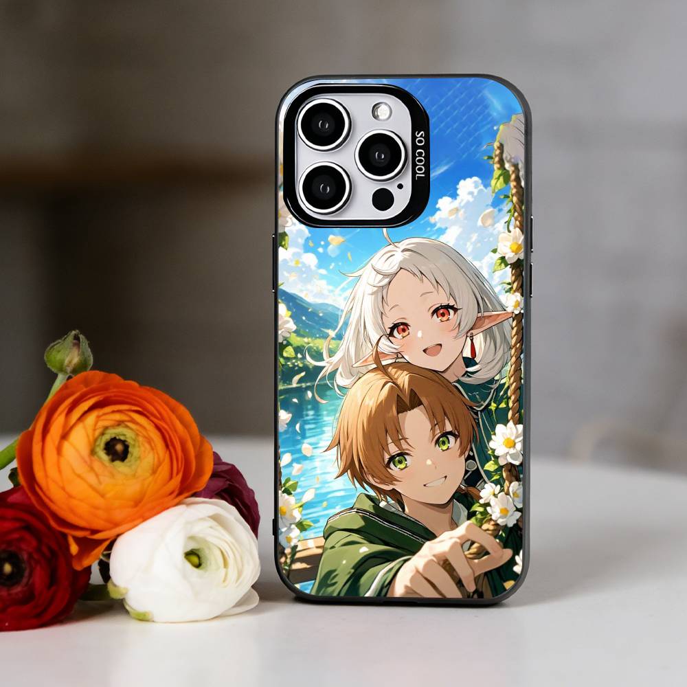 Custodia per Telefono Anime M-Mushoku T-Tensei Per iPhone 17,16,15,14,13,12,11 Plus,Pro Max,XS,Interno Rivestito Argento Colorato