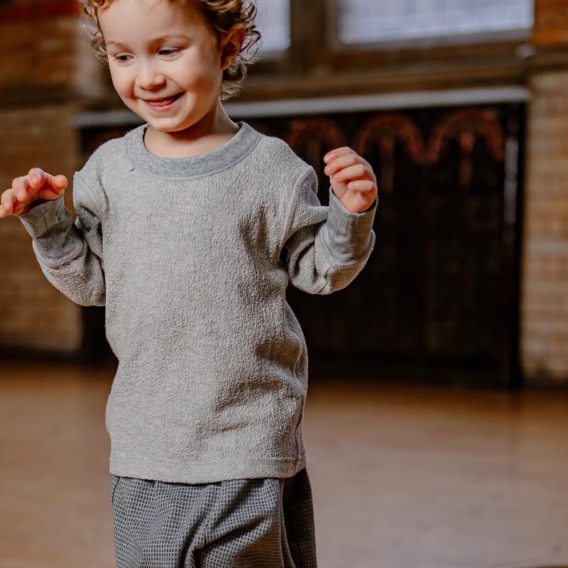 LELE JOVE Nordic Style Kids' Cotton Textured Long-Sleeve T-Shirt