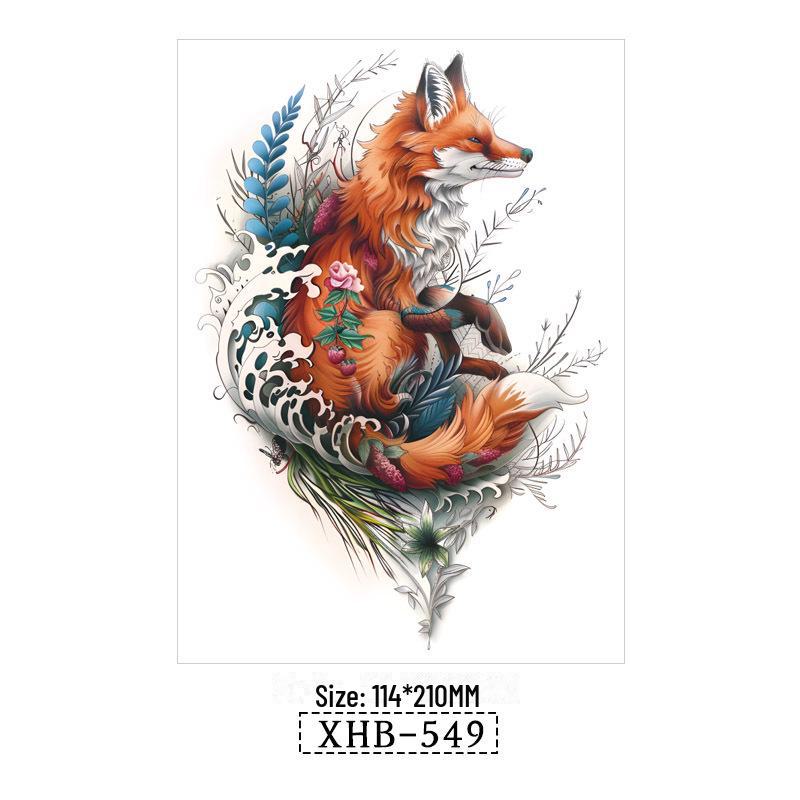 Vattentäta Svarta Djur Halvarm Tatuering Klistermärken