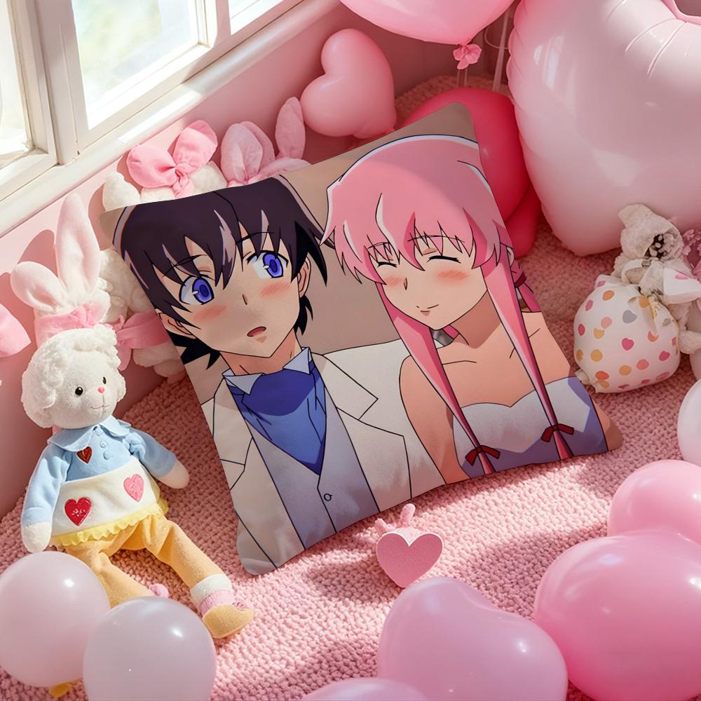 The F-Future D-Diary Anime Cushion Cover Pattern Printed Pillowcase for Living Room Sofa Cushion Cover & Bedroom Decor