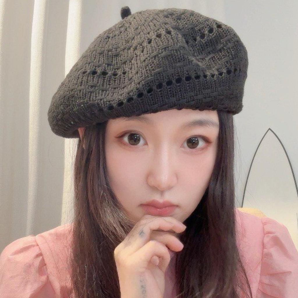 Béret pour dames à grande tête Tissage ajouré Chapeau de peintre
