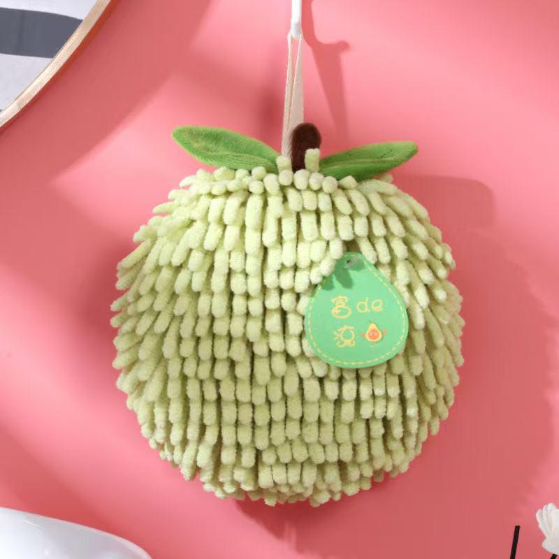 Cute Chenille Hand Towel Kitchen Bathroom Hand Ball With Hanging Loop Quick Drying Soft Absorbent Towel Home Tool