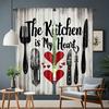 2 Pcs Kitchen tableware print curtains,suitable for bedroom,living room kitchen decoration,home decoration,window decoration