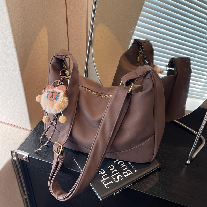 

Высококлассная модная сумка-тоут женская новая ретро на плечо, сумка-мессенджер большой вместимости для поездок на работу темно-коричневого