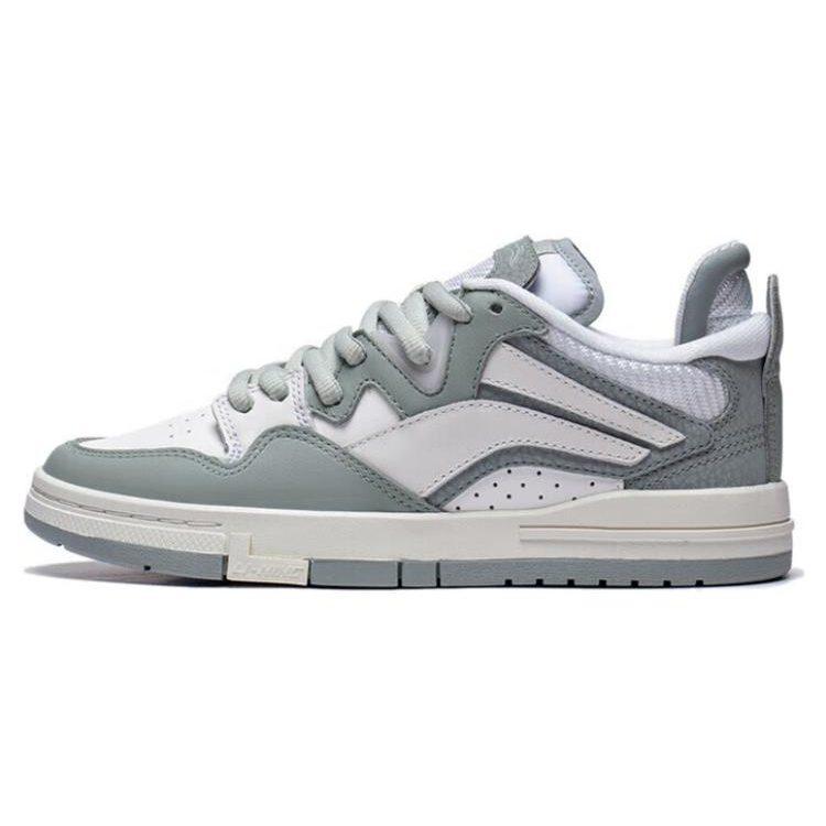 Li Ning Wave PRO Slip Resistant Cushioning Abrasion Resistant Support Low top Skateboard Shoes Women's Gray White AECT036-1