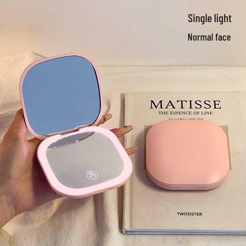 

Portable LED Handheld Makeup Mirror - Luxury Folding Design for Women, Students, and Dorms