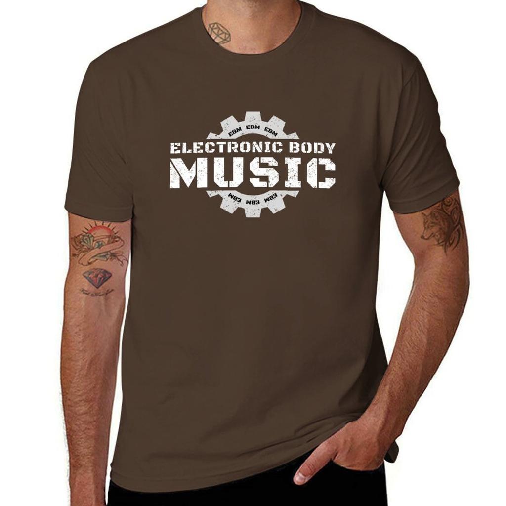 Electronic Body Music EBM Gear Logo T-Shirt Blacks Quick Drying Mens T Shirt Graphic