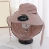 USB Rechargeable Cooling Fan Hat with Solar Charging And 3 Speed Adjustment Design for Women Men Hiking Camping