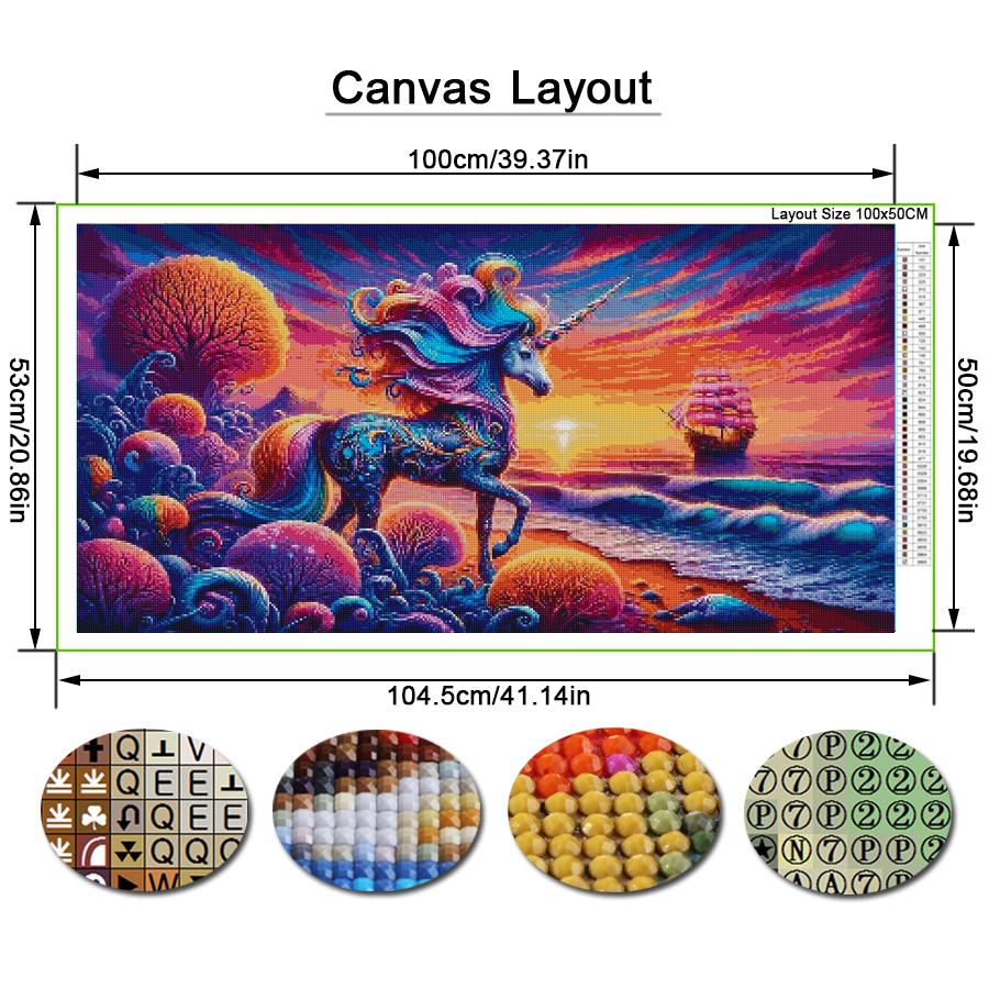 Sunset Sailboat Unicorn Large Size Diamond Painting Scenery Diy Full Square Round Drill Rhinestone Embroidery Mosaic Cross Stitch Kits Wall Decor