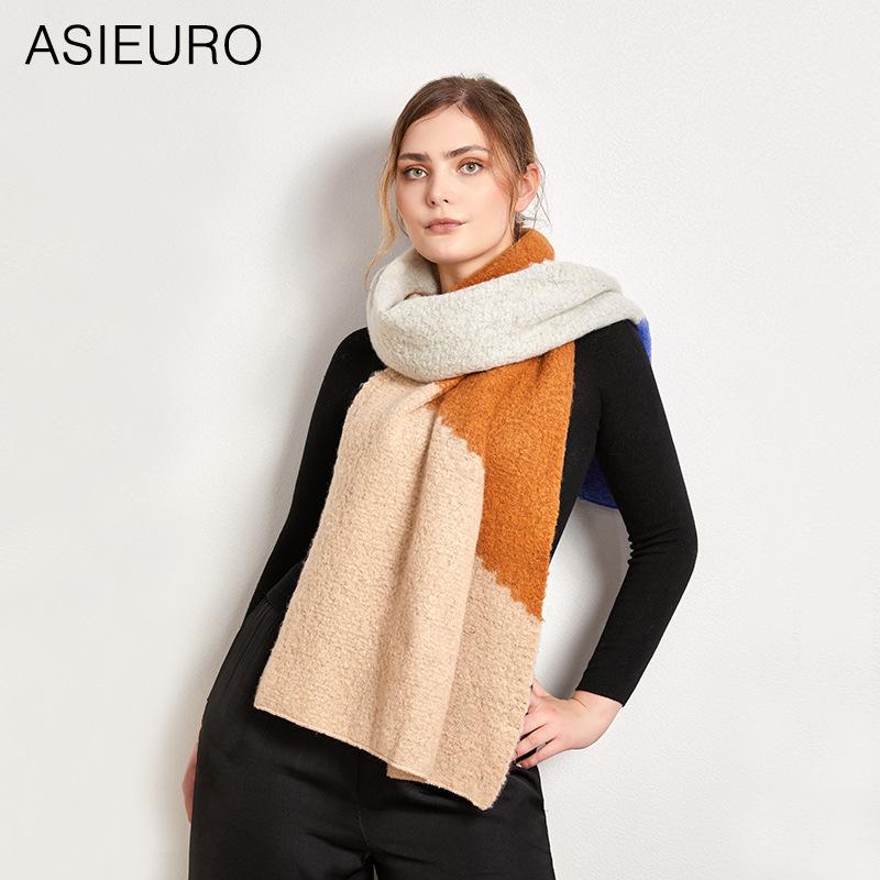 Spleißen Minimalistischer Schal Damen Herbst und Winter Doppelseitiger Verdickter Warmer Schal Halsschutzschal Neuer Schal Damen