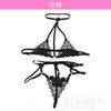micro sexy [OLYOLY] 4-piece set, ultra-small bikini, Brazilian, extreme, see-through, lingerie, swimsuit, underwear, women's, perforated, T-back,