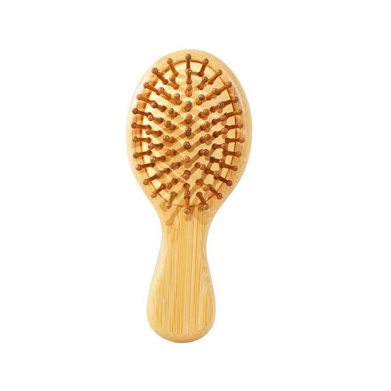 Natural Nanmu Bamboo & Pig Bristle Anti-static Detangling Comb with Customizable Logo