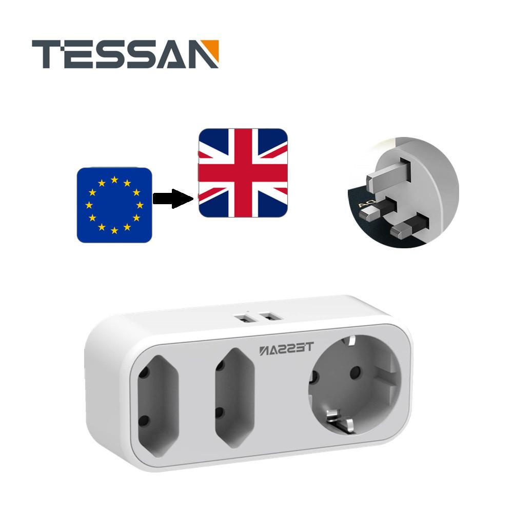 FDTEK Adattatore Presa Inglese 4 in 1 con 3 USB (Totale