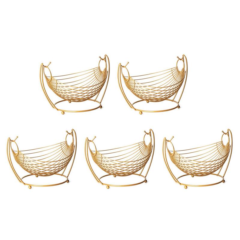 

ABWR-5X Nordic Creative Fruit Basket Snack Storage Basket Personalized Home Fruit Tray Desktop Snack Storage Basket золотий