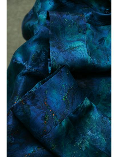 Women's Floral Silk Xiangyunsha Oblique Lapel Tie-Up Shirt - Man-made Silk, Loose Fit, National Style, for Spring/Summer