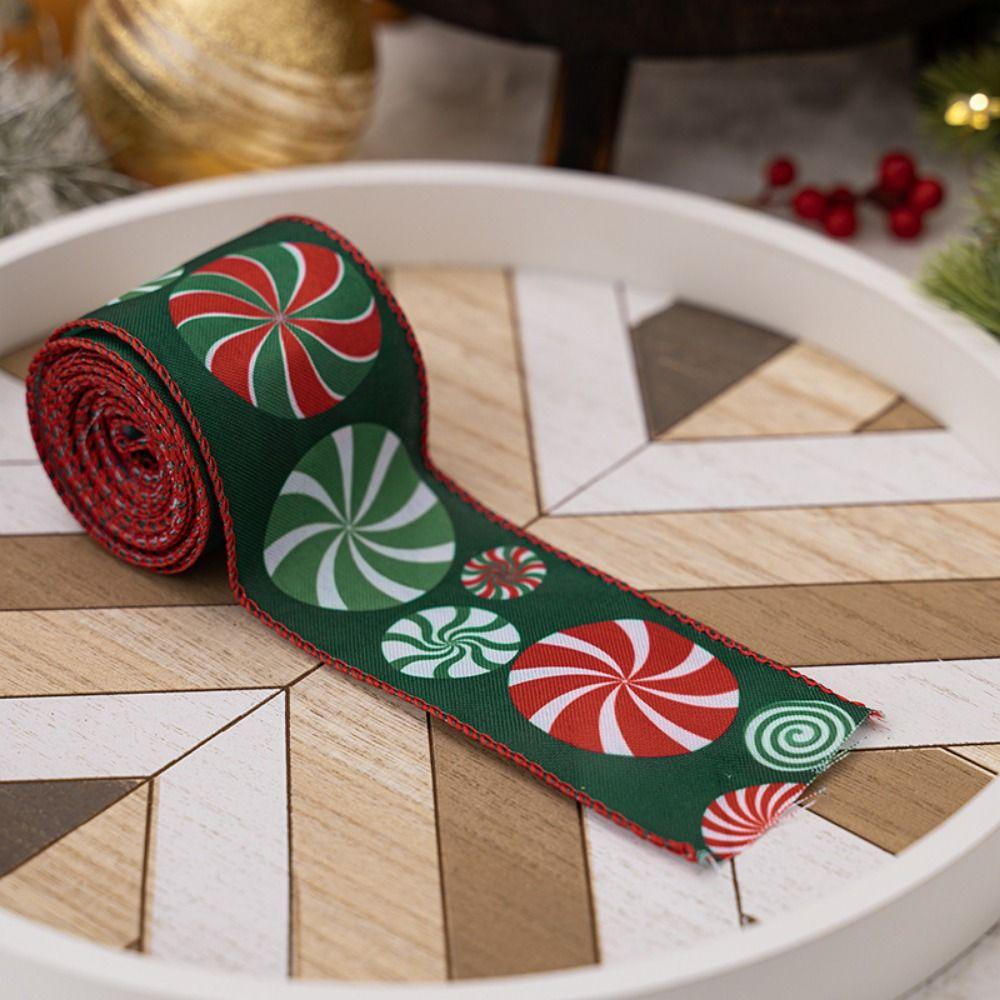 Flexible Christmas Wired Ribbons Colorful Wreath Bows Ribbon  Seasonal Home Decors