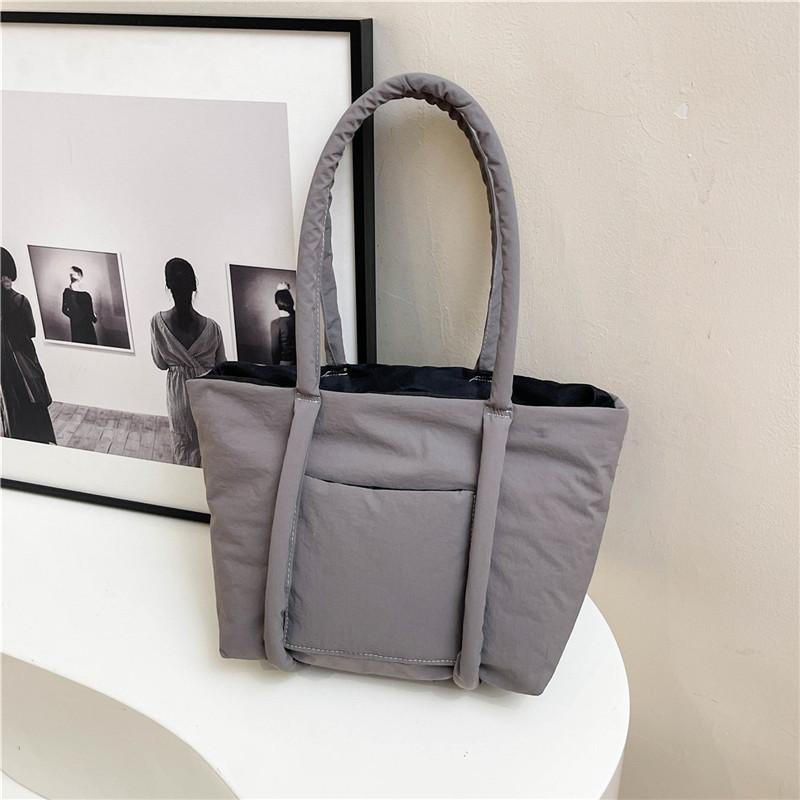 

Осень и зима большая вместимость для поездок на работу нейлоновая сумка-тоут женская повседневная студенческая универсальная модная сумка через плечо серый
