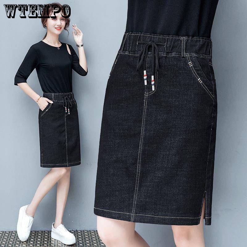 Рваная джинсовая юбка с разрезом спереди и разрезом L — фото 8