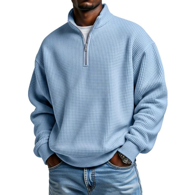 Men S Casual Solid Color Hoodless Pullover Long Sleeve Sweatshirt For Spring Autumn