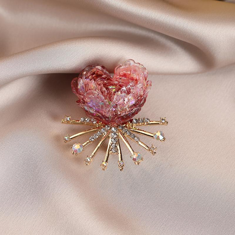 Разноцветная Металлическая Сердечная Цветочная Брошь Женский Воротник Антибликовый Значок Шляпа Упаковка Значок Украшение