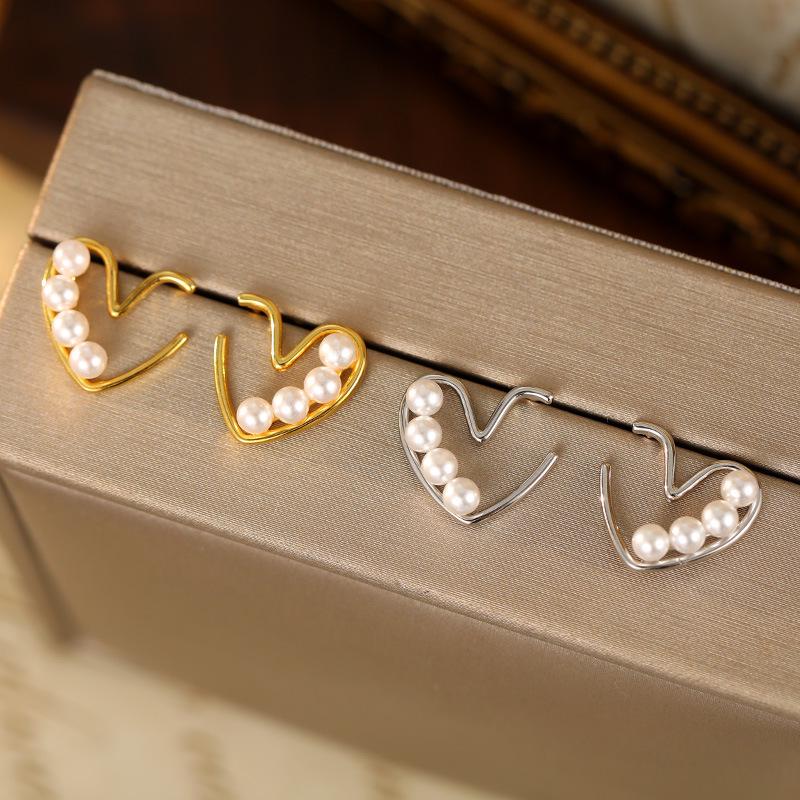 Banyan Tree S925 Silver Pearl Love Earrings - Simple Japanese & Korean Style for Women