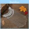 Artistic Vintage Female Necklace With Multilayer Tassels And Geometric Zinc Alloy Design