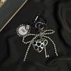 new product lovers silvery love heart chip Backpack pendant bowknot beads Key Chain decoration