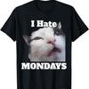 Funny Cat Meme I Hate Mondays Corporate Meme Silly Cat T-Shirt for Men Women Girls Kids