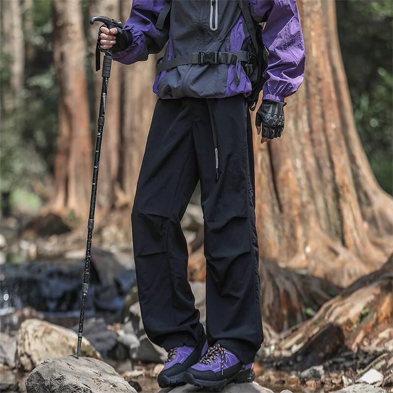 Foss Phil Outdoor Workwear Tactical Pants for Men, Spring And Summer Versatile Waterproof Paratrooper Straight-Leg Casual Trousers, 8361 Black S