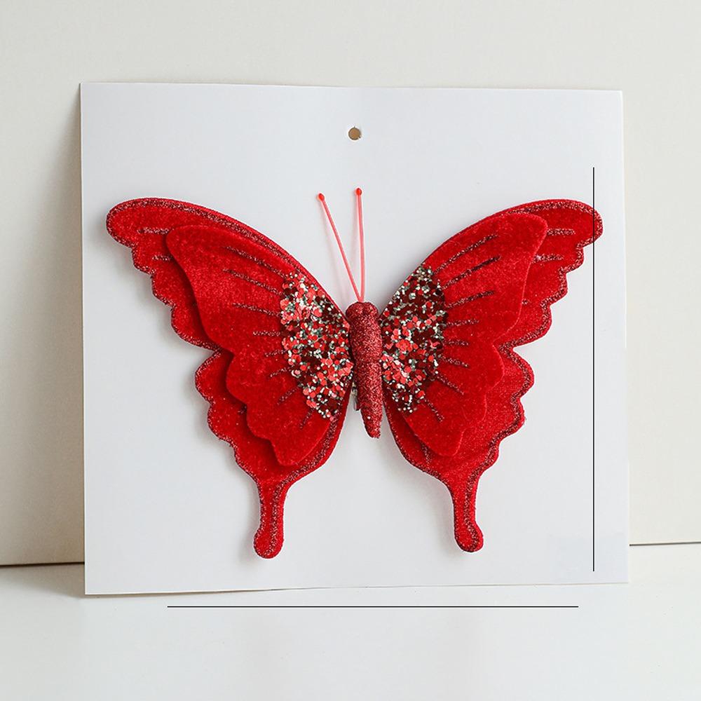 Simulation Christmas Butterfly Ornament Flocking Xmas Tree Decoration  Christmas Parties