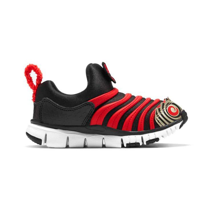 Nike Dynamo Free QS Low top Sports Casual Shoes Black Red Children Aged 3 7 Years Old DC8317-001