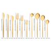 6Pcs Wstern Gold Matte Cutlery Set Stainless Steel Dinnerware Flatware Kitchen Home Dessert Fork Spoon Knife Set Tableware Set