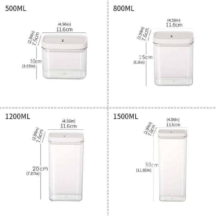 Transparenter Küchenbehälter mit staubdichtem Deckel Lebensmittelgeeigneter Kunststoffbehälter zur Aufbewahrung von Trockenwaren, Müsli, Snacks