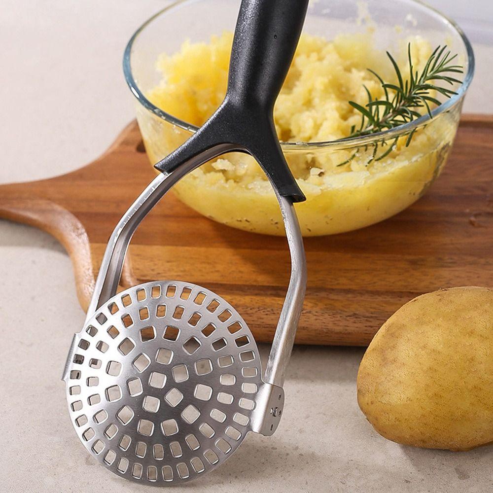 Non-Slip Handle Potato Masher Comfort Grip Garlic Press Fruit Masher Vegetable Smasher  Meat