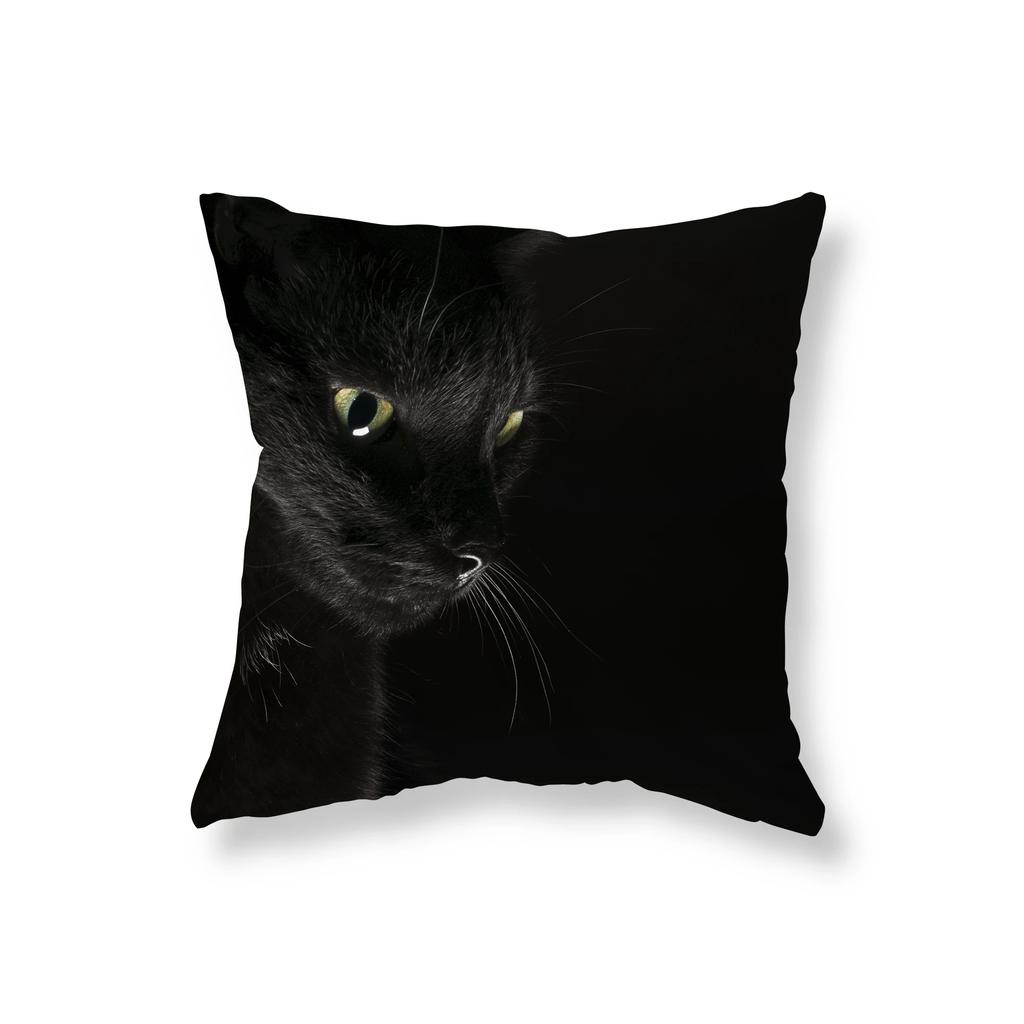Cute Funny Black Cat Pillowcase   Sofa Car Decoration Office Game Chair Cushion Cover Room Home