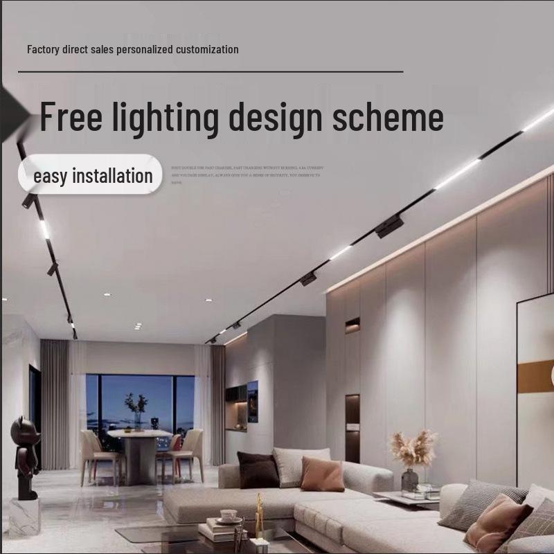 Recessed Magnetic Track Light: Concealed Linear Spotlight for Living Rooms, Bedrooms, Hallways & Household Surfaces