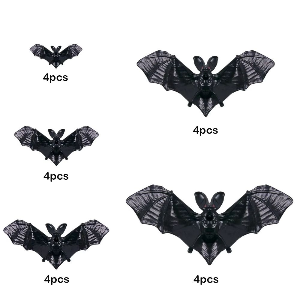 20Pcs Black/Luminous Bats Hanging Ornaments 3D Haunted House Horror Trick Props