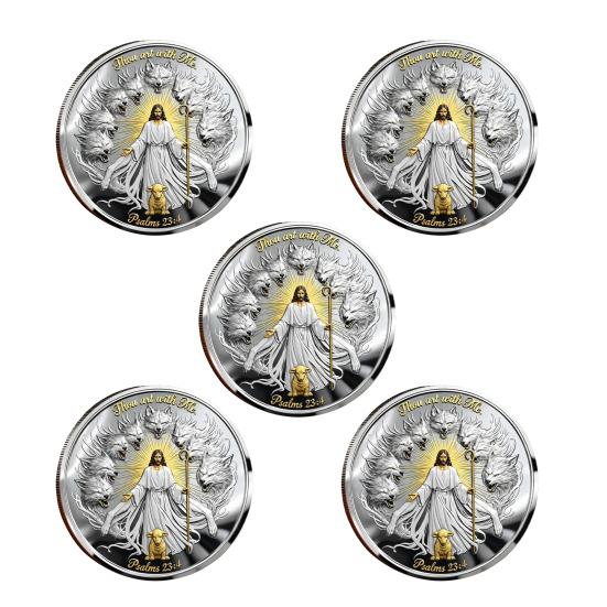 1/2/3/5 st Kristna Jesus Utmaningsmynt Dubbelsidigt Krigare Riddare Bön Tro Token Dekoration Samlare Historiker Souvenirmynt Religiös Gåva