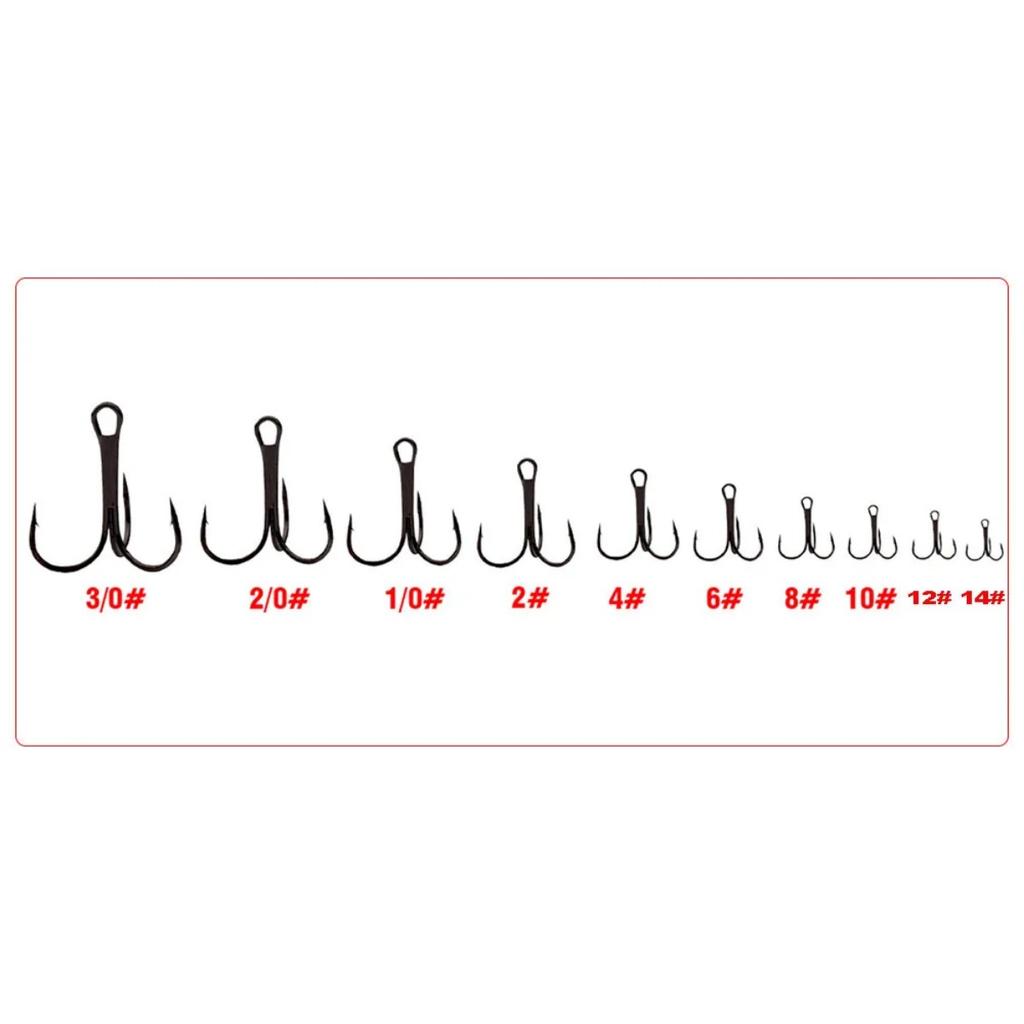 500Pcs High Quality Super Sharp Anchor Hook,Size #1-14# Sea Fishing Hooks Treble Hook Triple Hooks for Fishing Anzol De Pesca