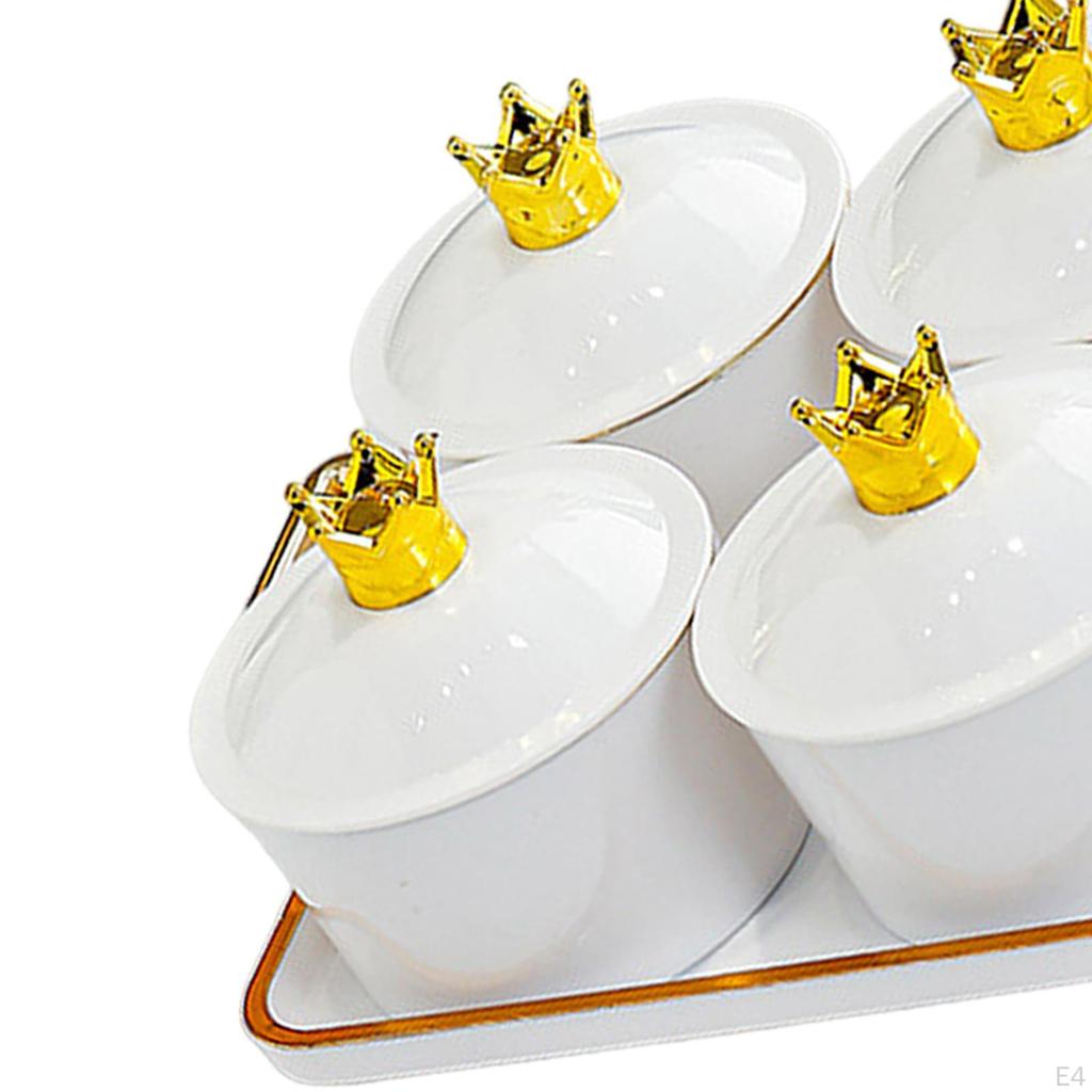 4 Grids Dried Fruit Plate Appetizer Serving Tray Dustproof Divided Dishes for Party Living